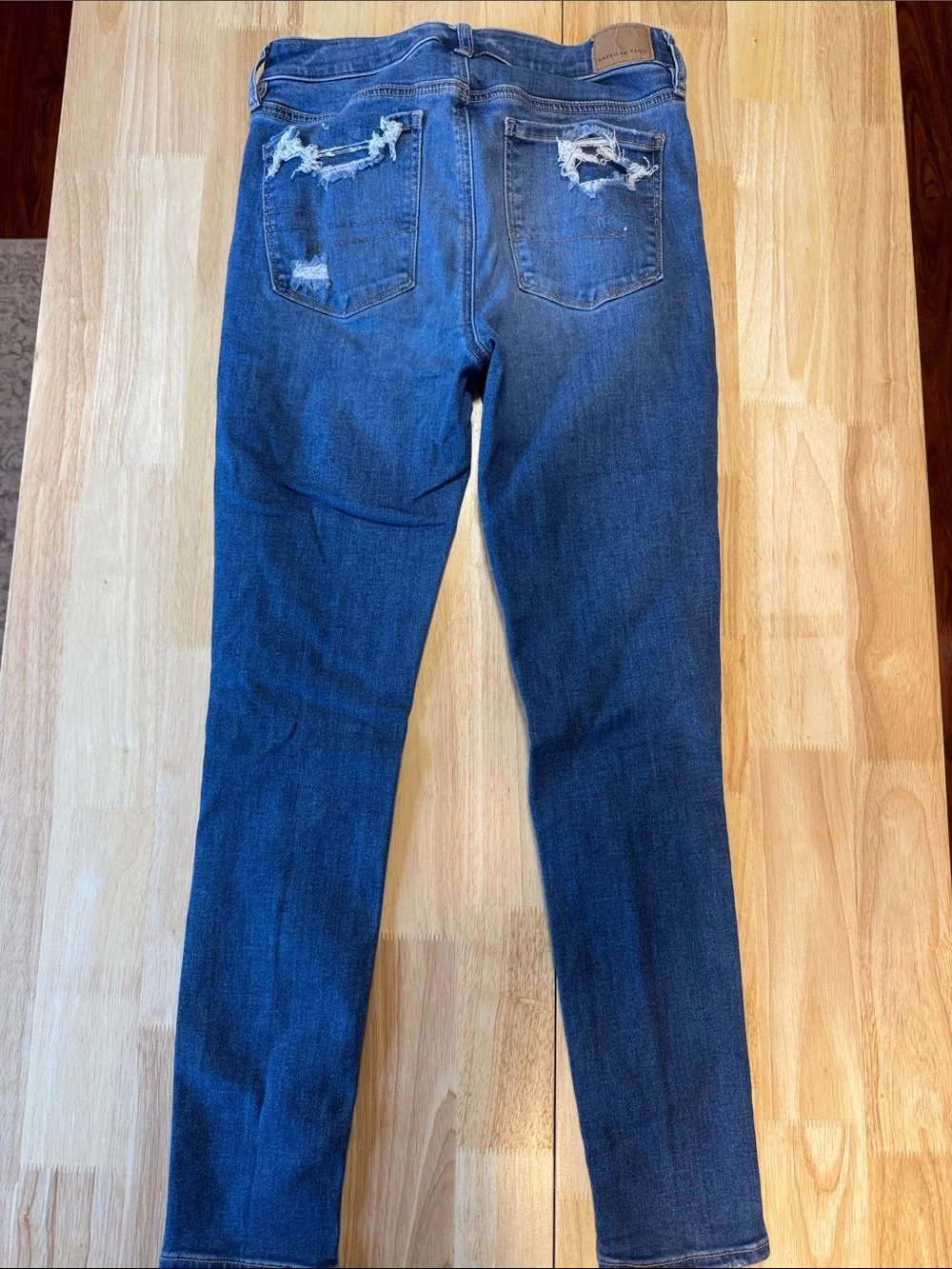 American Eagle Outfitters Blue Ripped Skinny Jeans